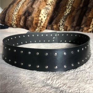 Buffalo David Bitton Black Studded Wide Leather Belt